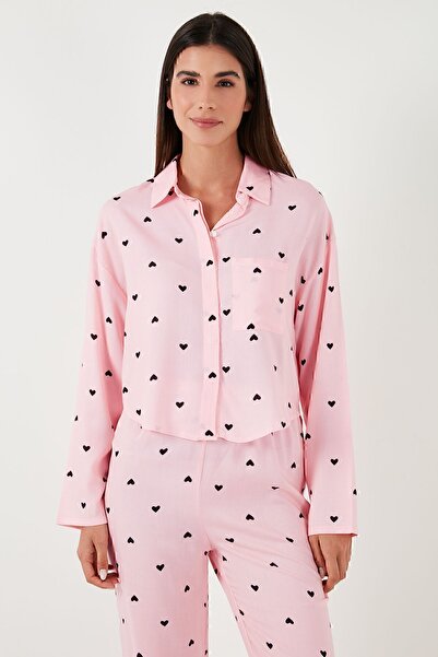 Lela Σετ καλοκαιρινής πιτζάμα με μοτίβο χαλαρής εφαρμογής Φαρδύ πόδι Σετ πιτζάμα 6110014