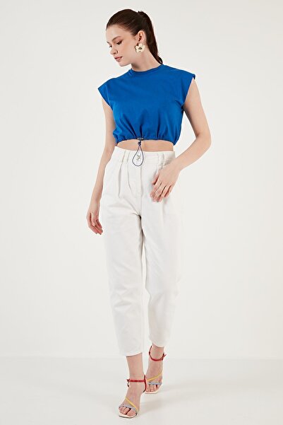 Lela Μπλουζάκι με λαιμόκοψη 100% βαμβακερό Crop T SHIRT 5865587