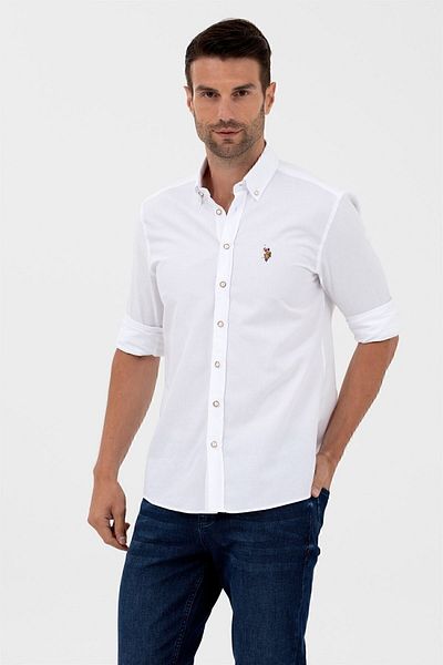 U.S. Polo Assn. Ανδρικό βαμβακερό πουκάμισο με λεπτή εφαρμογή