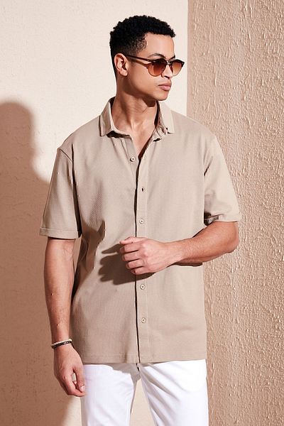 Buratti Памучна стандартна риза с къс ръкав Мъжка риза SHIRT5902724