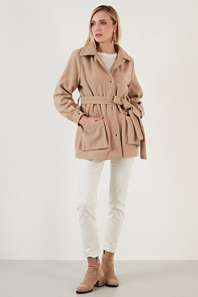 Lela Cotton Regular Fit Belted Hooded Coat Women's Coat 6380057