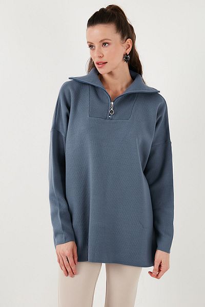 Lela Πλεκτό πουλόβερ Oversize με μισό φερμουάρ - ΠΟΥΛΟΒΕΡ 4616079 Υ