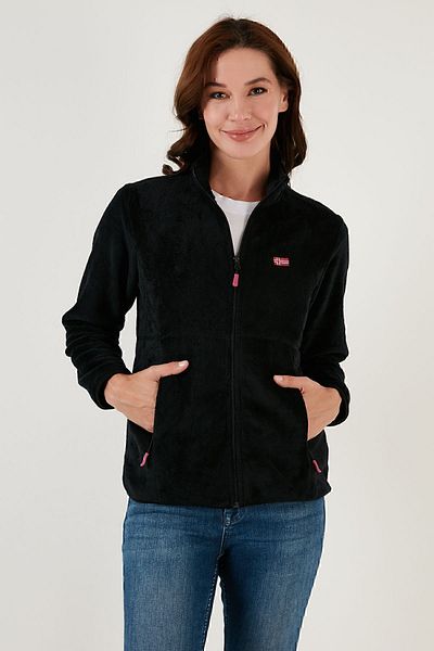 Lela Slim Fit Anti-Pilling Non-Pilling Soft Textured Zippered Fleece Cardigan CARDIGAN 590701