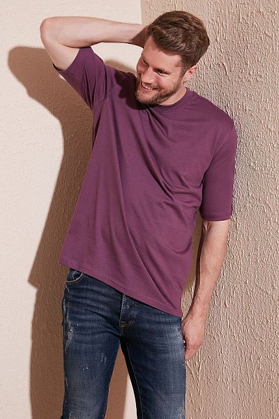 Buratti Βαμβακερό Oversize Crew Neck Basic T-shirt Ανδρικό T-SHIRT 5902365