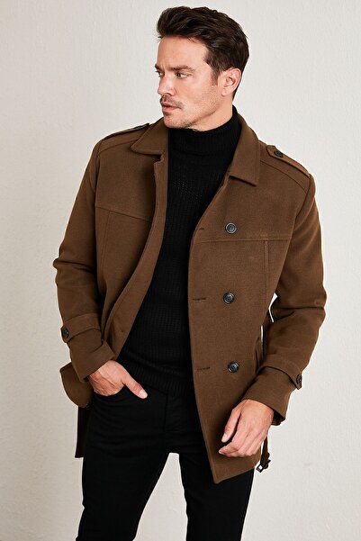 Buratti Slim Fit Pocketed Coat Cashmere Coat Ανδρικό ΠΑΛΤΟ 5841015
