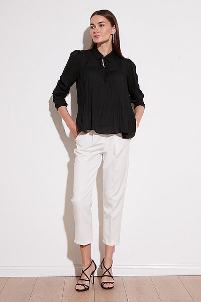 Lela Tie Detailed Pleated Blouse Blouse 611fb0963