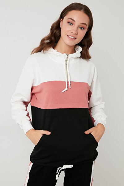 Lela Set sport cu glugă cu glugă, cu blocuri de culoare - 5863835