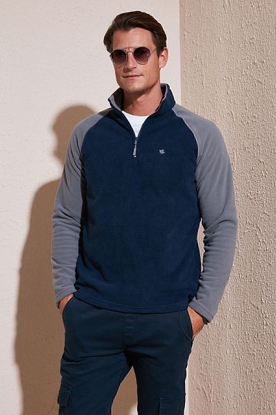 Buratti Ανδρικό Winter Fleece - Slim Fit, μισό φερμουάρ, ράστερ POLAR 5906055