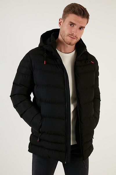 Buratti Slim Fit Hooded Coat with Pockets Men's Coat 6274818