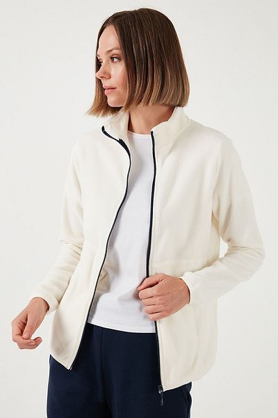 Lela Anti-pilling Slim Fit Fleece Cardigan - Zippered, Non-pilling 5907012