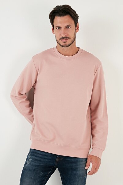 Buratti Βαμβακερό Crew Neck Regular Fit Basic Sweat Ανδρικός ΙΔΡΩΤΗΣ 5905521