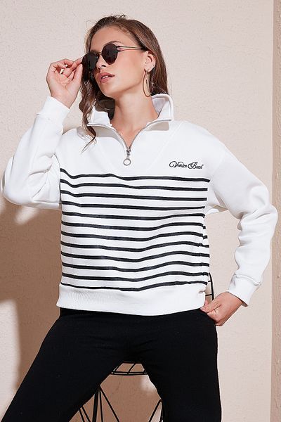 Lela Oversize Stretch Sweat - Μισό φερμουάρ, Stand Collar SWEAT 5865883