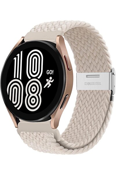 MMPSHOP Samsung Galaxy Watch 4 5 6 7 Fe 40 44mm Classic 42 43 46 47mm Uyumlu 20mm Metal Klips Örgü Kordon