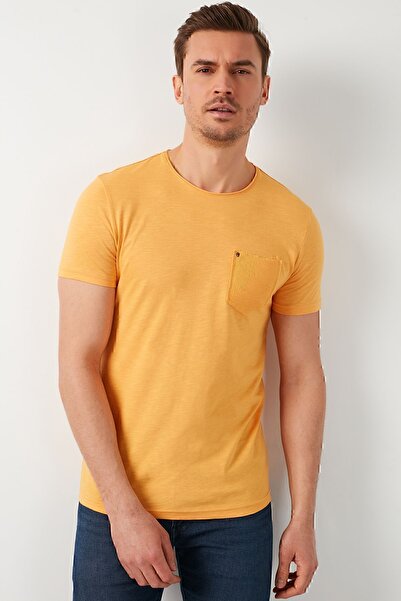 Buratti Tricou pentru bărbați, 100% bumbac, slim fit, cu decolteu și buzunar....