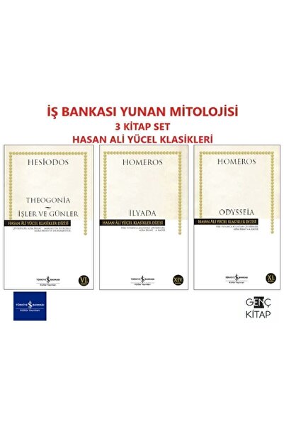 TÜRKİYE İŞ BANKASI KÜLTÜR YAYINLARI Iş Bankası Yunan Mitolojisi 3 Kitap Set Hasan Ali Yücel Klasikler Homeros-ilyada-odysseia