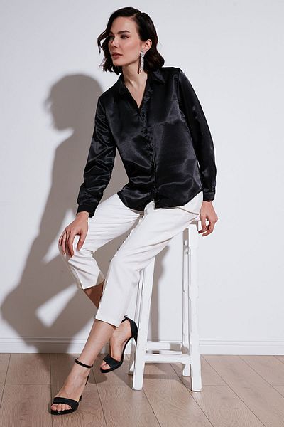 Lela Regular Fit Satin Classic Shirt SHIRT66939642S4