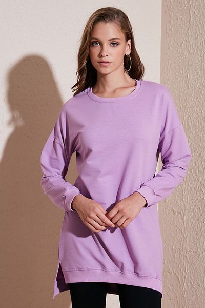 Lela Βαμβακερό τουνίκ Crew Neck Oversize - Modest 5864896