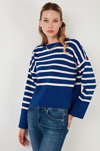 Lela Croială relaxată - Pulover cu dungi scurte în față și în spate lung 4616174