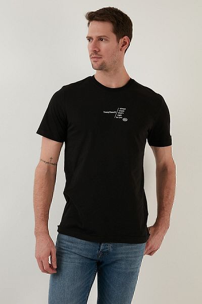 Buratti 100% bumbac, tricou cu decolteu obișnuit, cu croiala normală, tricou pentru bărbați 5902623