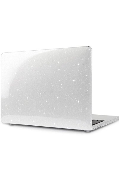 TEKNETSTORE Macbook Air 13.3 (M1 ÇİP) A1932 A2179 A2337 Uyumlu Simli Şeffaf Koruyucu Kılıf Crystal Star