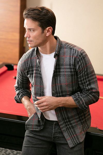 Buratti Καρό μακρυμάνικο Slim Fit Χειμερινό πουκάμισο Ανδρικό πουκάμισο Cf21w112844