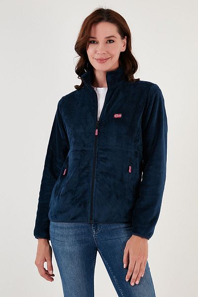 Lela Slim Fit Anti-Pilling Non-Pilling Soft Textured Zippered Fleece Cardigan CARDIGAN 590701