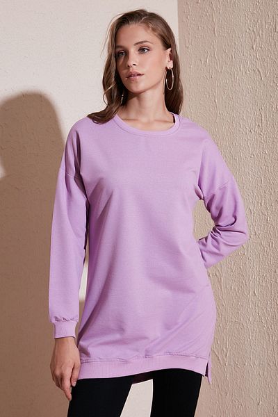 Lela Βαμβακερό τουνίκ Crew Neck Oversize - Modest 5864896