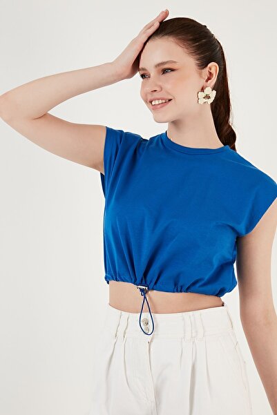 Lela Μπλουζάκι με λαιμόκοψη 100% βαμβακερό Crop T SHIRT 5865587