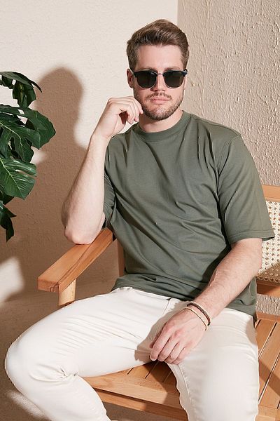 Buratti Βαμβακερό Oversize Crew Neck Basic T-shirt Ανδρικό T-shirt 5902365