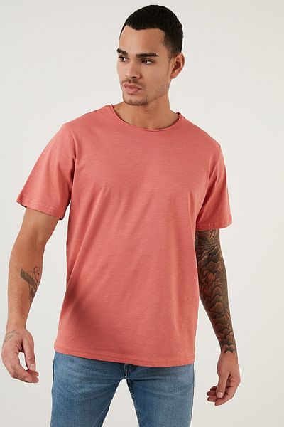 Buratti Tricou de bază slim fit 100% bumbac cu gât crew Tricou bărbați59020001