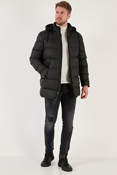 Buratti Slim Fit víz- és szélálló, levehető kapucnis kabát férfi kabát 649009