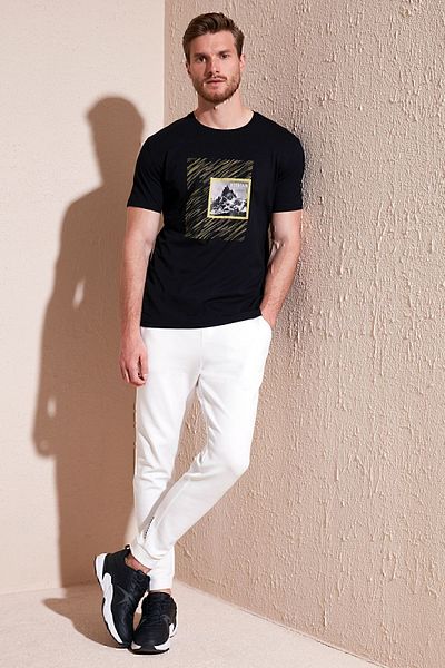 Buratti Men's Slim Fit Crew Neck Cotton T-Shirt - 646R8320