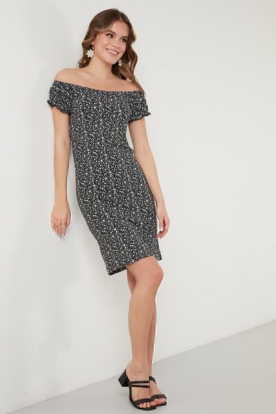 Lela Floral Carmen Collar Mini φόρεμα Γυναικείο φόρεμα 5863700