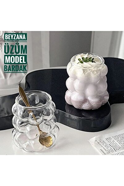 btm home كوب بوروسيليكات مقاوم للحرارة، عرض كوب شعبي ونموذج عنب زجاجي للقهوة