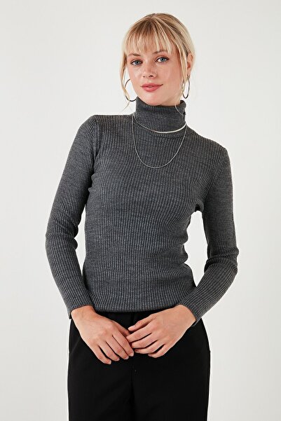 Lela Pulover cu snur acrilic moale cu gât -4614102