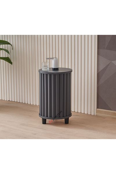 Aymetsan Metal Otomotiv Sanayi Decorative Wooden Luxury Storage Case Carboy Model Anthracite