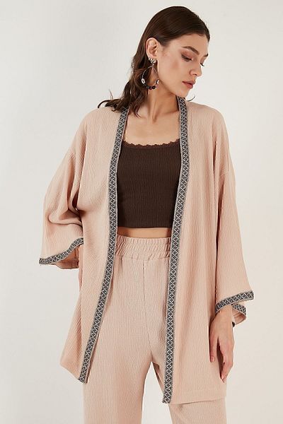 Lela Ζακέτα με μακριά μανίκια κιμονό Bürümcük Relaxed Fit 6239165