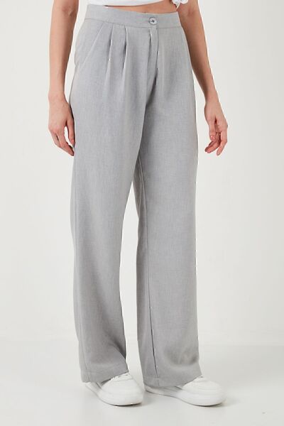 Lela Pamuklu Relaxed Fit Yüksek Bel Bol Paça Pantolon  PANTOLON 673P1011
