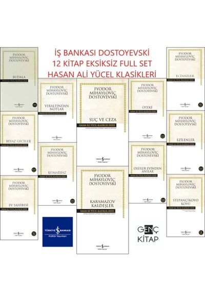 TÜRKİYE İŞ BANKASI KÜLTÜR YAYINLARI Ş Bankası Dostoyevski 12 Kitap Set Hasan Ali Yücel Klasikleri Suç Ve Ceza-karamazov-yeraltından