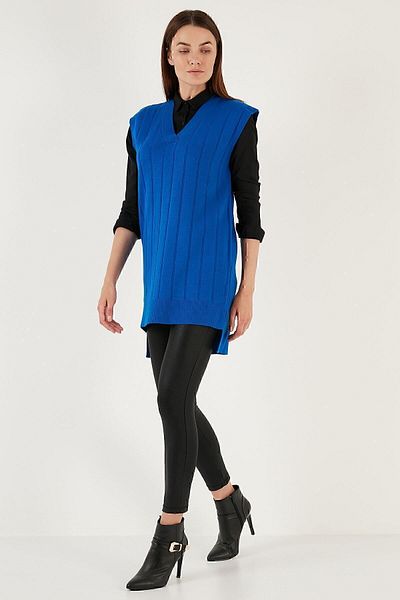 Lela V-Neck Long Knitwear Sweater SWEATER 4616088