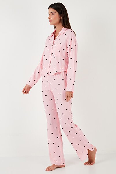 Lela Σετ καλοκαιρινής πιτζάμα με μοτίβο χαλαρής εφαρμογής Φαρδύ πόδι Σετ πιτζάμα 6110014