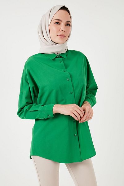 Lela Cămașă din bumbac, cu umăr jos, cu croiala relaxată CAMISA66939002S4