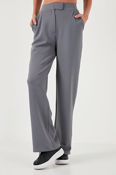 Lela High Waist Wide Leg Regular Fit Trousers - 5861279