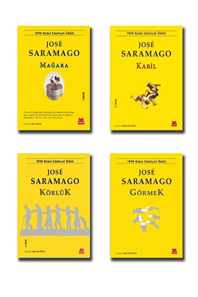 Kırmızı Kedi Yayınevi Jose Saramago 4 Kitap Set (Körlük, Görmek, Kabil Ve Mağ...