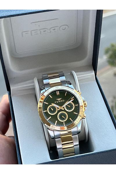 FERRO 30 Mt Waterproof Steel Cord Men's Wrist Watch - with Calendar, Efm11468-D6