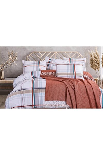İdaş Çift Kişilik Harmony Battaniyeli Nevresim Takımı Kremit