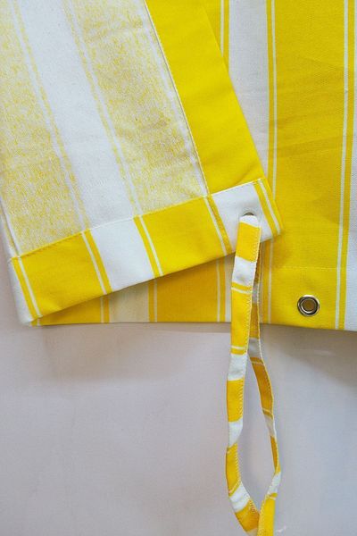 Setekshome Yellow-White Thick Buttoned Balcony Gift with Bird Eyes