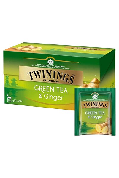Twinings شاي أخضر بالزنجبيل 25 كيس زجاجي