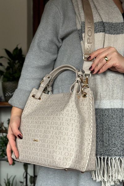 GALB LEATHER Geantă de umăr pentru femei Just Polo - Dimensiune mare lată, curea largă, zilnic 33x26 cm