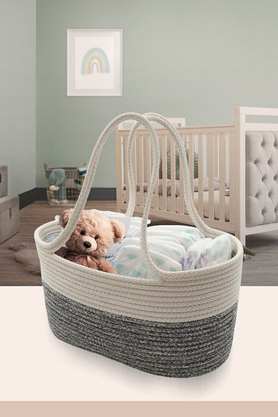 JASPER Jute Gray Mother Baby Care Bag and Organizer - Style Owner Design